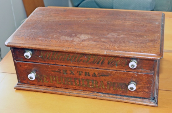 Antique National Pin Co.  Needle Display Cabinet