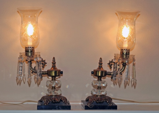 Lighted Lusters w/ Marble Bases