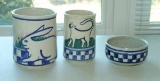 Blue & White Stoneware - Bunny, Cat & Goose
