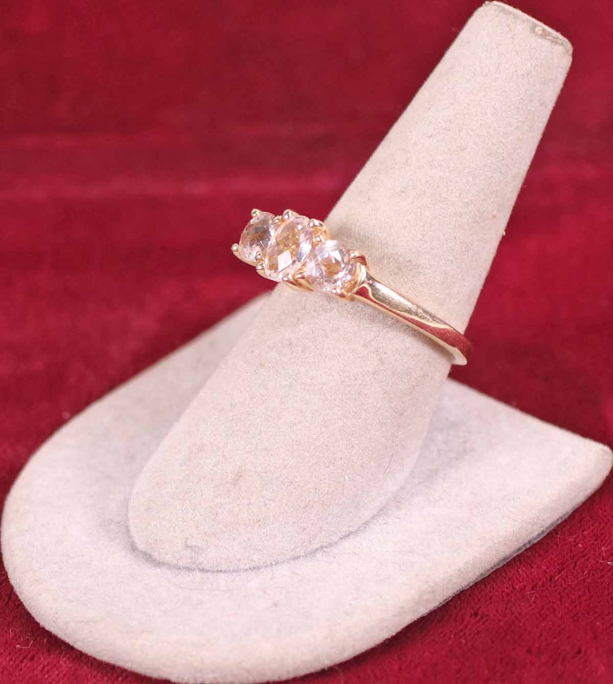 14K CID Gold Ring w 3 CZ Stones Marked Thailand Proxibid