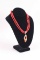 Jay King Red Coral 3 Strand Beaded Necklace & Pendant, DRT .925