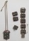 Vintage Costume Jewelry Set, Bracelet, Necklace, Clip-on Earrings &
