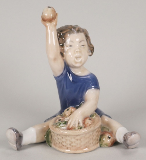 "Girl with Fruit Basket", Royal Copenhagen Porcelain Figurine #3557