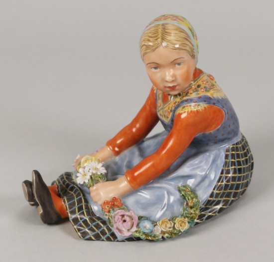Royal Copenhagen Denmark, #12421, Jylland Girl Figurine
