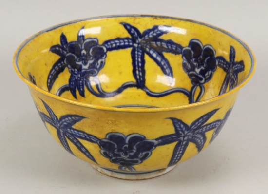 Chinese Yellow and Blue Bowl