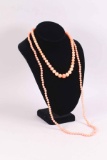 2 Coral Colored Desert Rose Trading Beaded Necklaces, DRT .925