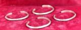 4 Southwest Sterling Cuff Bracelets