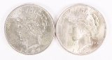 2 - 1922-P Peace Silver Dollars