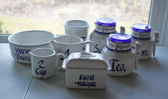 Clay Design Cannisters, Measuring Cups & More