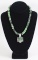 DTR .925 Polished Green Stone Necklace & Pendant