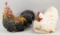 Décor Resin Large Rooster & Large Ceramic Chicken