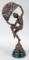 Art Deco Bronze Sculpture - Nude Fan Dancer