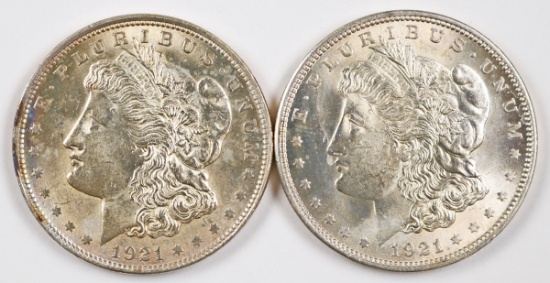 2 - 1921-P Morgan Silver Dollars