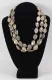 Jay King DTR .925 Oregon Desert Jasper Bead Tri Strand Necklace