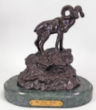 Bronze Big Horn Sheep Sculpture - C.M. Russell