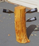 Cedar Log Wine Bottle Holder