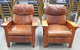 Leather Upholstered Craftsman Style Recliners