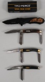Tac Force Knife, Old Crafty Knife & 2 A.C.A. Edge Knives