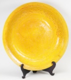 Chinese Yellow Glazed Plate with Relief