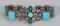 Butler Turquoise & Bead Bracelet, Marked NB .925 India