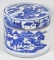 Chinese Blue & White Porcelain Lidded Round Jar