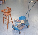 Vintage Doll Stroller & High Chair