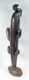 Vintage Ironwood Sculpture ~ Saguaro Cactus with Eagle