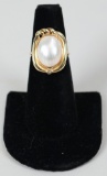 14K Pearl Ring, Sz. 7.5 - 5.4 Grams