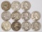 11 Washington Silver Quarters, various dates/mints