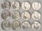 12 1964 Kennedy Half Dollars (90% Silver); 6-1964-D, 6-1964-P