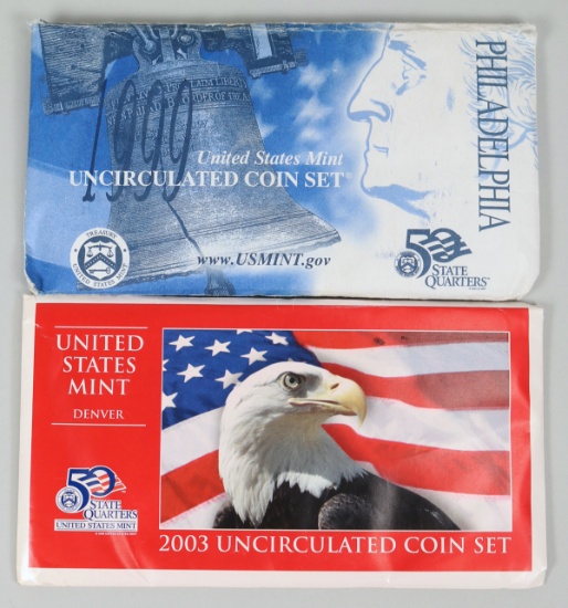 1999 US Mint Coin Set incl. Quarters, 2006 US Mint Unc Coin Set & 2003P 5pc Quarter Set