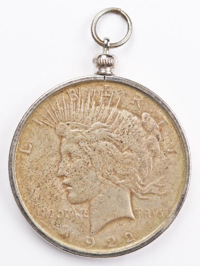 1922-P Peace Silver Dollar on Bezel