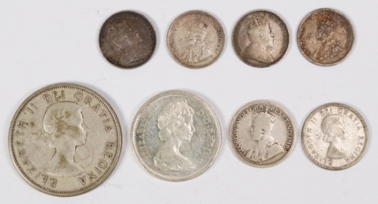 8 Canadian Silver Coins