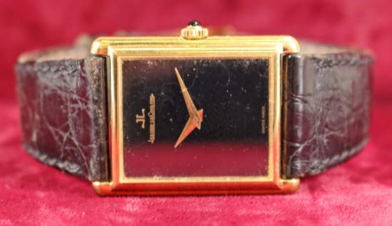 18k Gold Jaeger - LeCoultre Tank Style Watch, Swiss