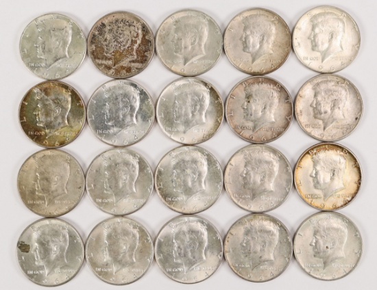 20 JFK Half Dollars -1964