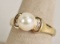 14k Gold Pearl Ring, Sz. 7.5, 3.3 Grams