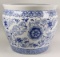 Floral Blue & White Chinese Porcelain Planter