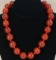 Carnelian Colored Round Chunky Beaded Necklace, By Jay King DTR