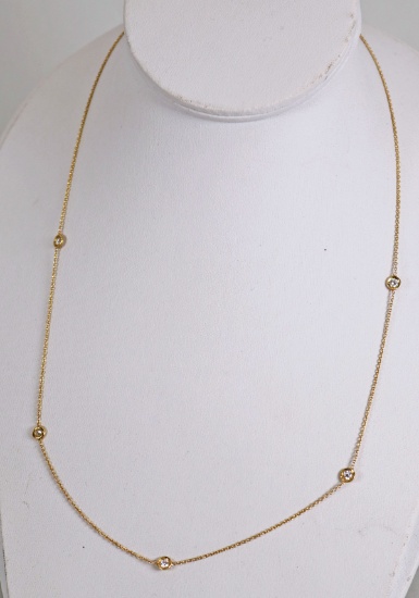 14k Gold & Diamond Necklace, 2.5 Grams