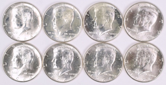 8 1964-P Kennedy Half Dollars (90% Silver)