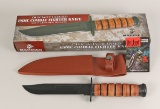 USMC Combat Fighter Knife w/ Leather Sheath