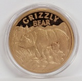 Large Bronze Grizzly Bear Medallion