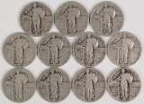 11 Standing Liberty Quarters, various dates/mints