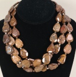 Desert Rose Trading Jasper Colored 3 Strand Necklace, Jay King