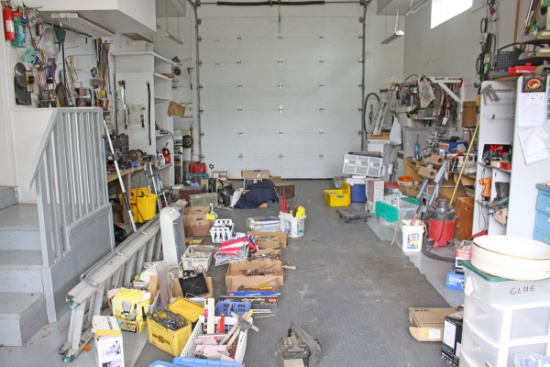 Garage #2: Tools, Belts, Supplies, Ladder, Gas Cans, Car Lift