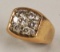 14K Gold men's Ring w/Diamonds, Sz. 10.5, 14 Grams