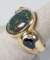 14k Ring w/Blue Stones & Opal Like Center Stone, Sz. 7.25 , 13.3 Grams