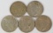 5  Peace Silver Dollars (3-1922P, 2-1922S)