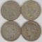 4 Peace Silver Dollars (1922D, 1922S, 1923S, 1924S)