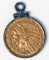 1909 2 1/2 Dollar Gold Coin Pendant